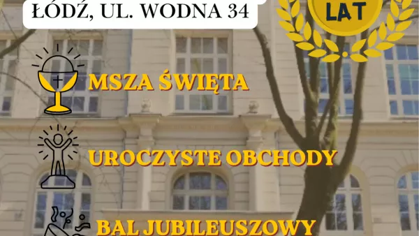 Zdjęcie przedstawia plakat z okazji jubileuszu szkoły