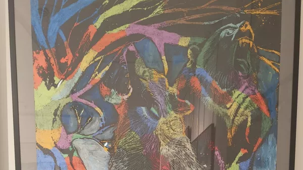 Konkursowa praca Wiktora Sieczkowskiego, która zdobyła I Nagrodę w IX Ogólnopolskim Konkursie Plastycznym „Niebo w kolorze - spotkanie z zorzą polarną”.