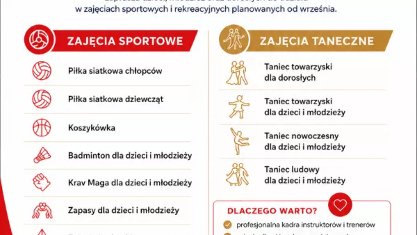 Ulotka informacyjna z ofertą zajęć przygotowanych przez SL Salos-Wodna od września 2026
