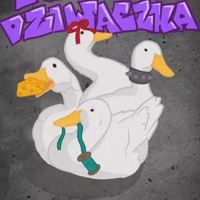 Plakat spektaklu teatru Beznazwy "Kaczka Dziwaczka". 
