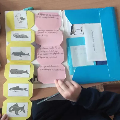 Uczennica klasy 2a prezentująca swój Lapbook 