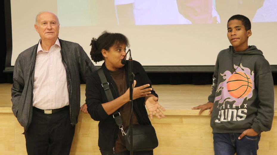 Goście z Dominikany i bohaterowie filmu "Canillitas": (od lewej) ks. Juan Linares, Pani Karen Montás, 14-letni Moisés. (fot. J. Ćwik)