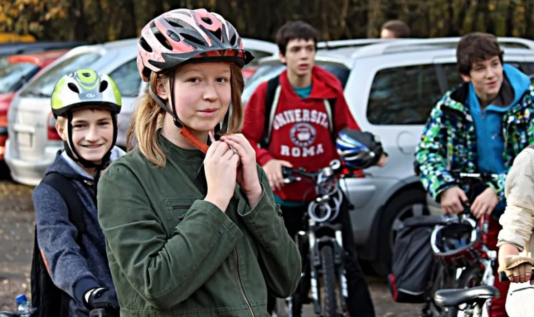 Ekipa na bieg przyjechała rowerami.