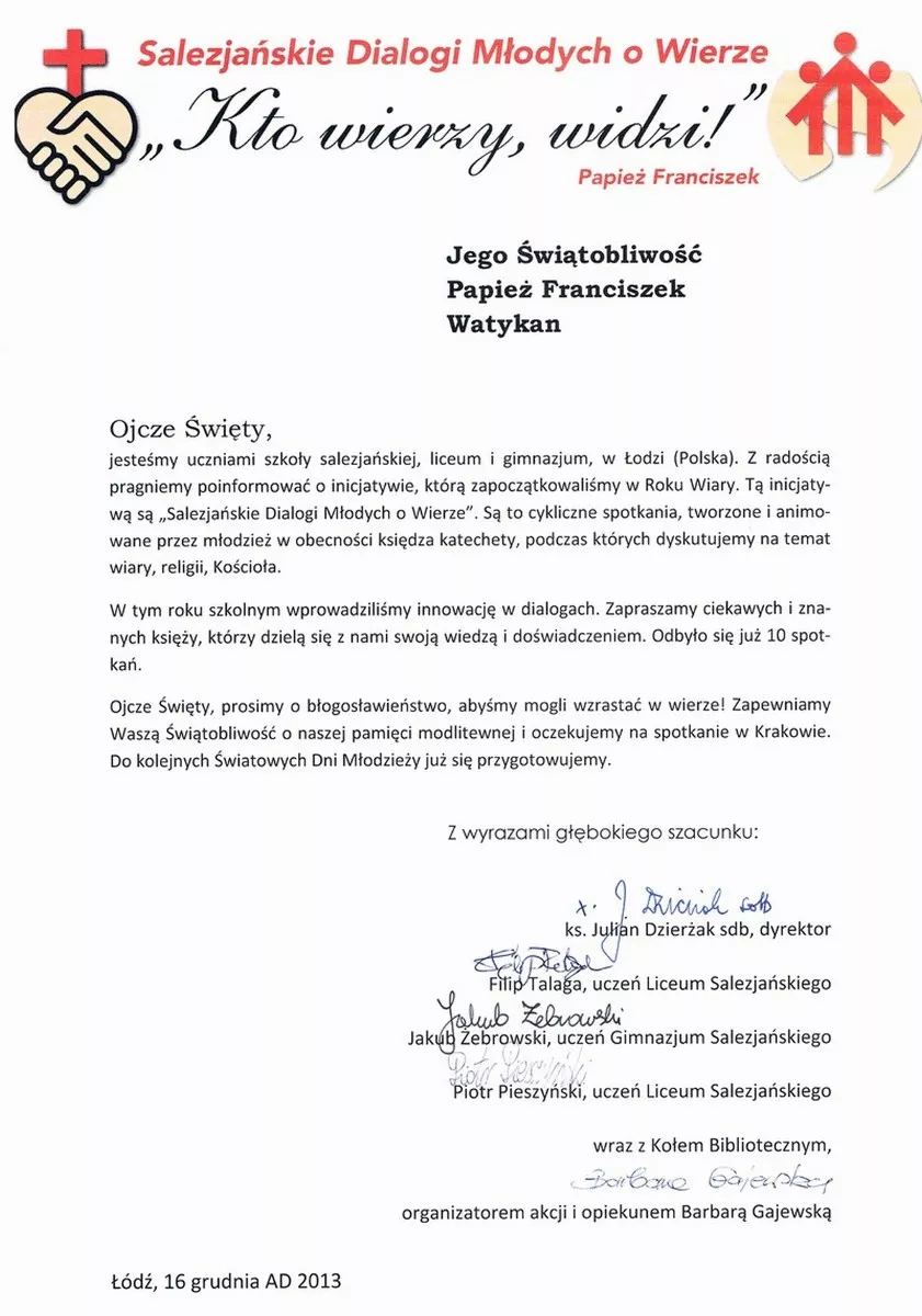 Urodziny Dialogów i list do Ojca Świętego