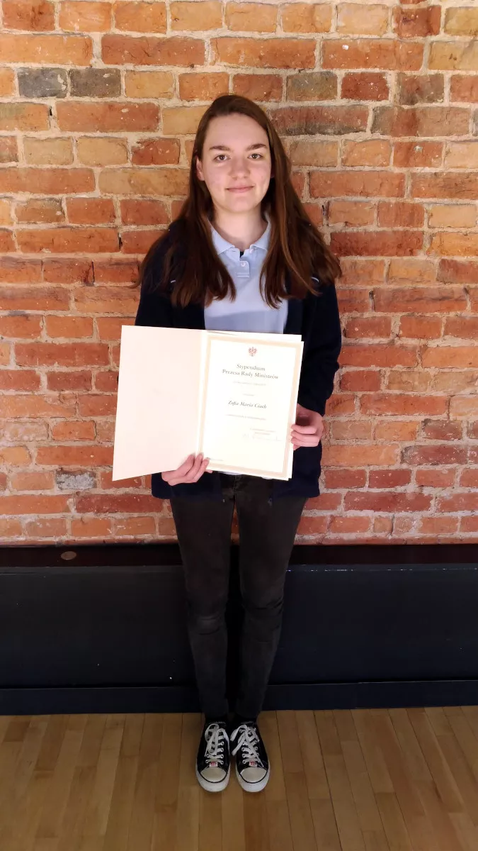 Zofia Ciach - stypendystka Prezesa Rady Ministrów.