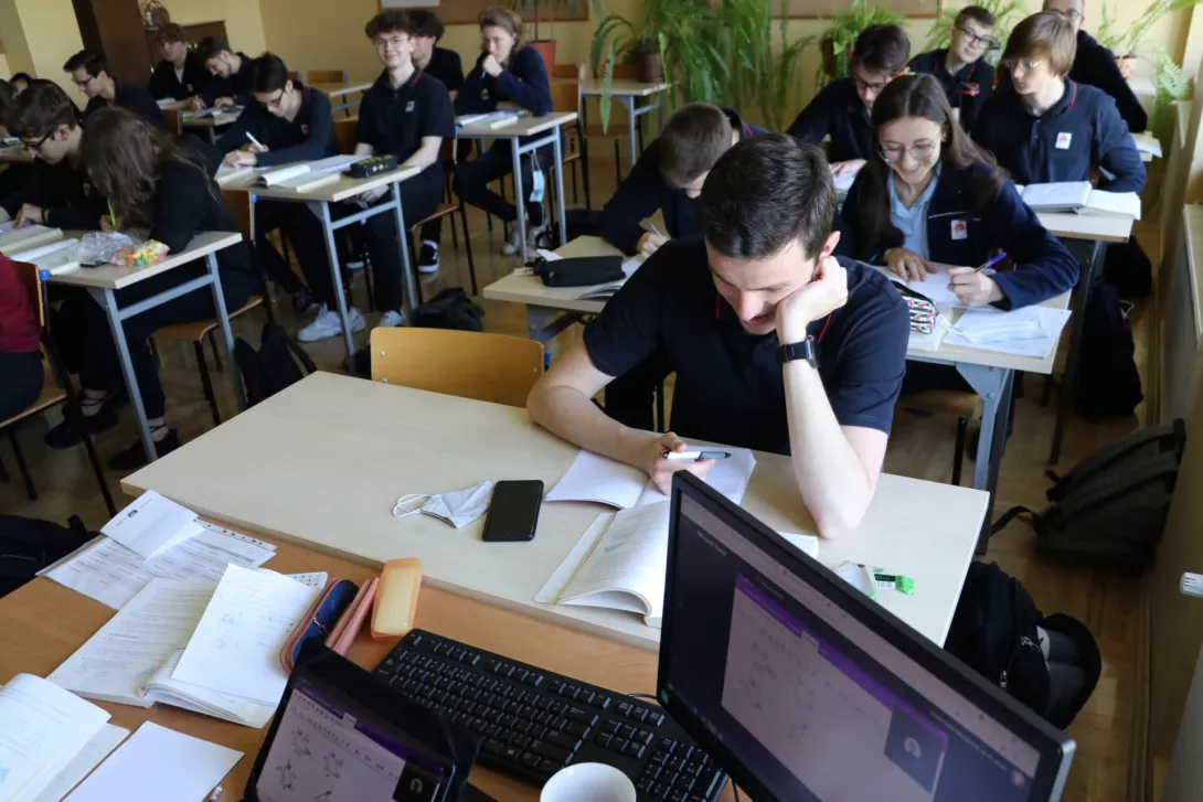 Powrót do szkoły - lekcja matematyki.