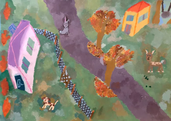 Natalia Adamczyk, nagroda główna w konkursie plastycznym pt. Moja droga do szkoły w kategorii klas 5-8 SP