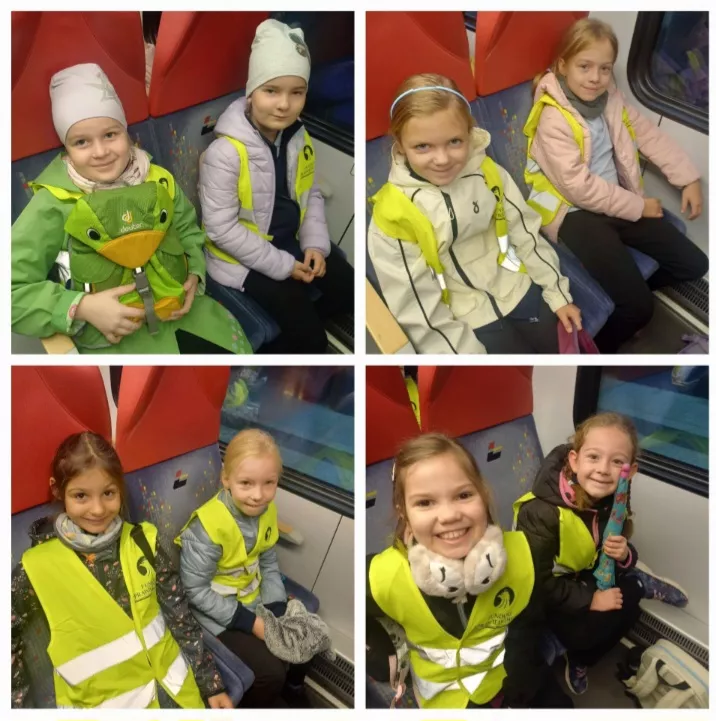 Uczniowie klas drugich w pociągu (fot. Agnieszka Konicka-Kula)