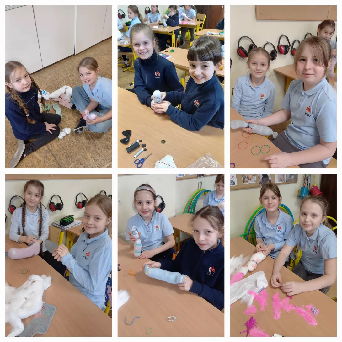 uczennice kl.2c prezentują efekty swojej pracy