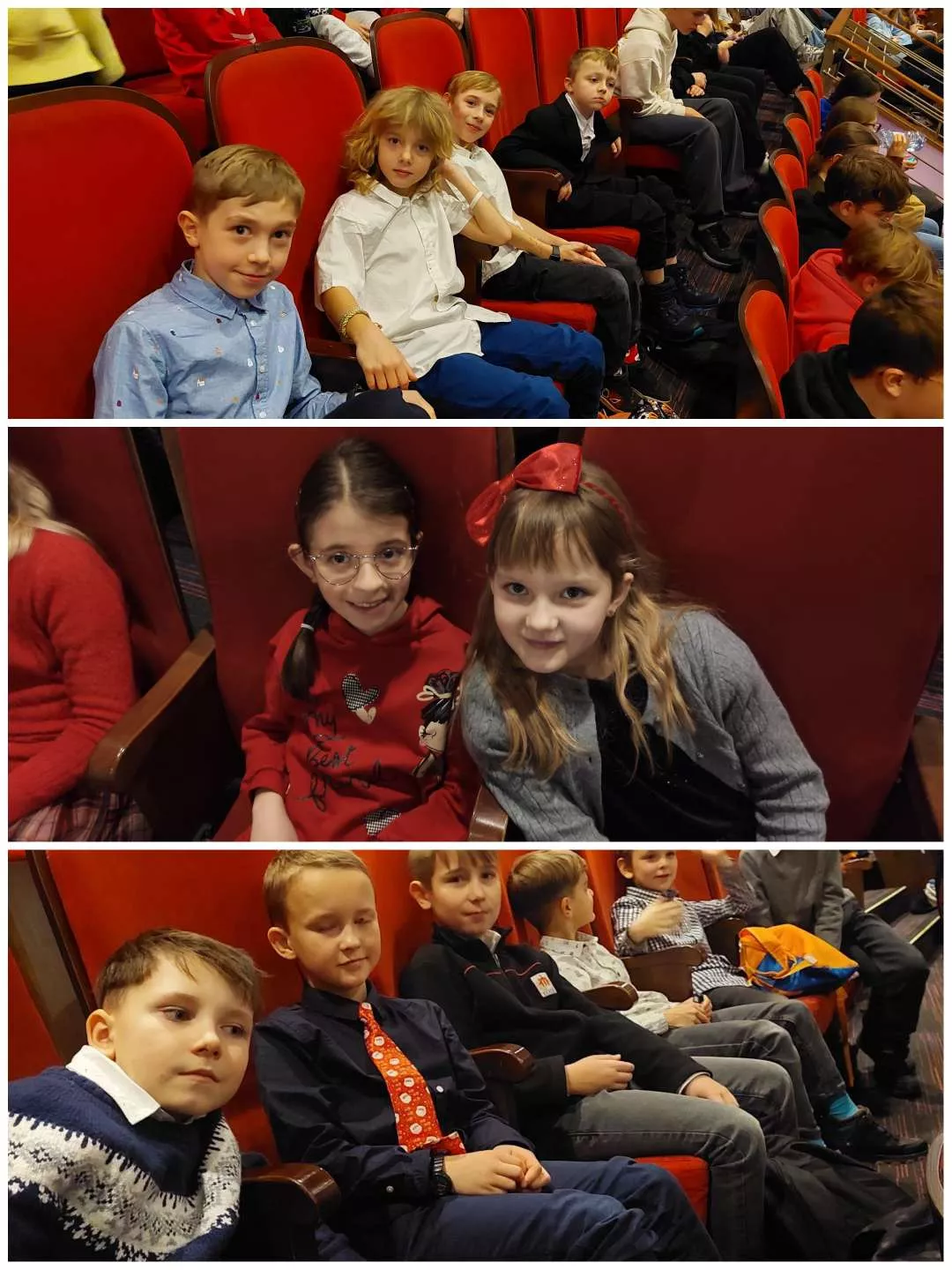 Uczniowie klas drugich SSP na widowni teatru 