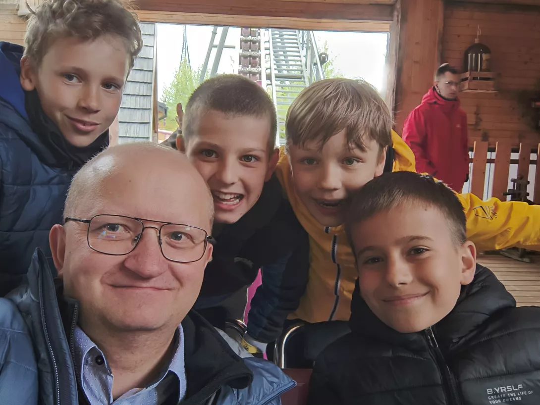 Energylandia, chłopcy z 4b z wychowawcą