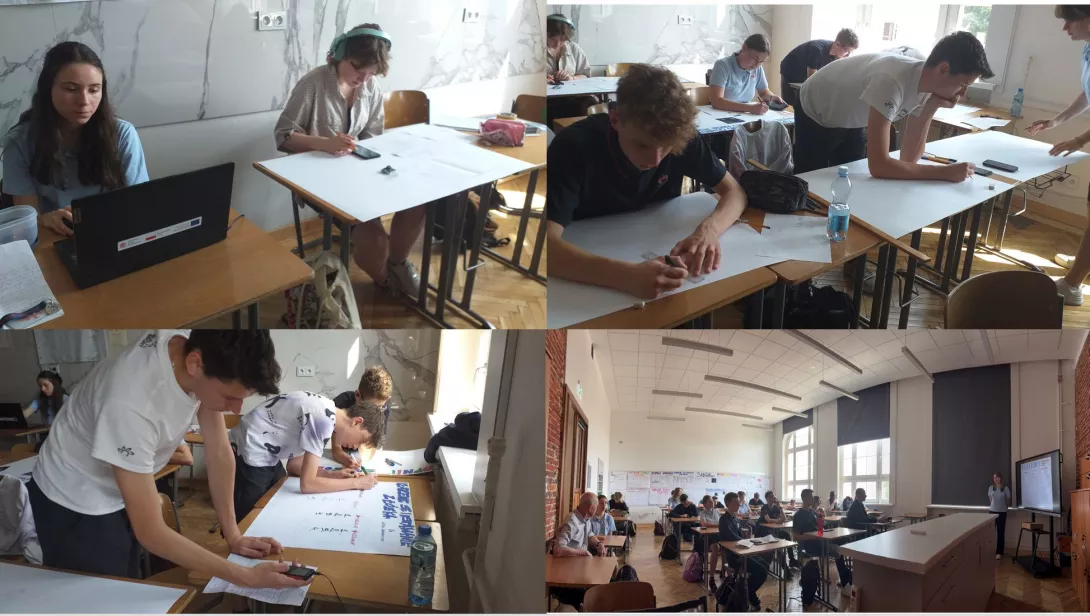 Uczestnicy obozu naukowego podczas pracy i nauki. (fot. Amelia Szymańska)