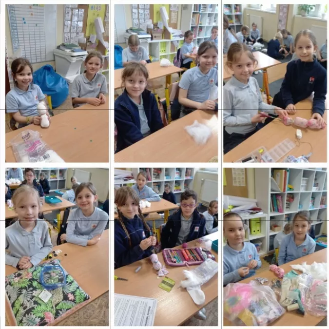 uczennice kl.2c prezentują efekty swojej pracy