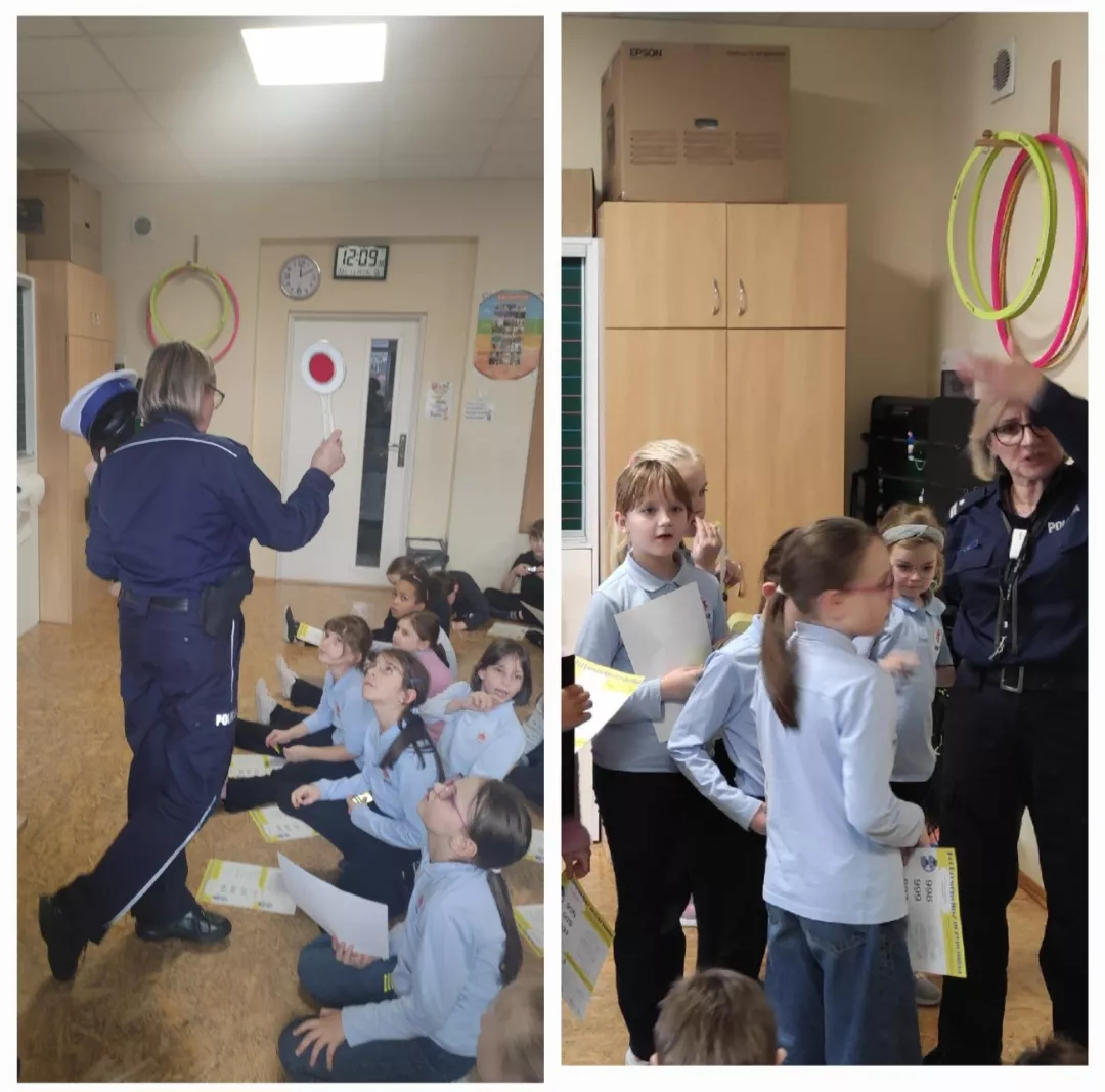 Spotkanie klas 2a i 2b z panią policjant. 