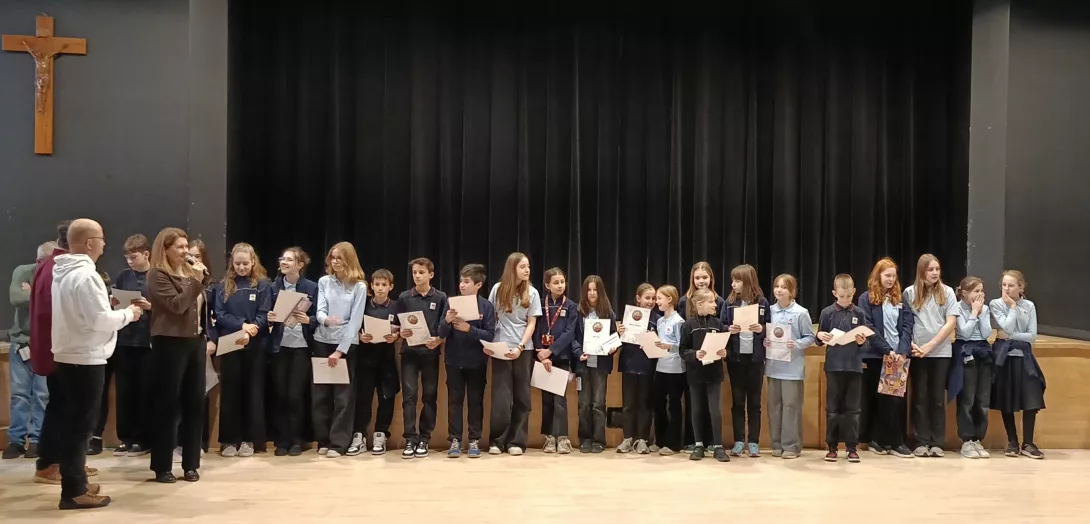 Ogłoszenie wyników Cecyliady dla klas 4-8 2025 w szkolnej auli