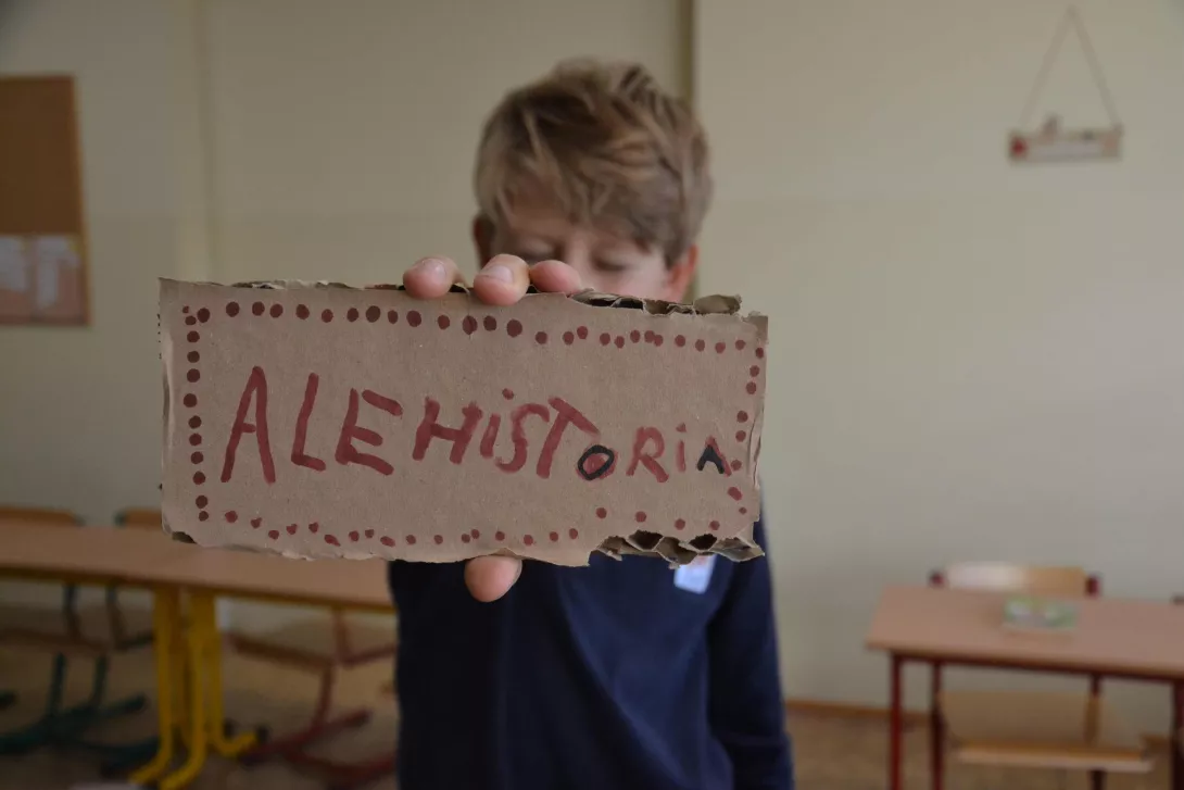 Napis przygotowany przez jednego z uczniów, uczestniczących w kole "Ale historia..."