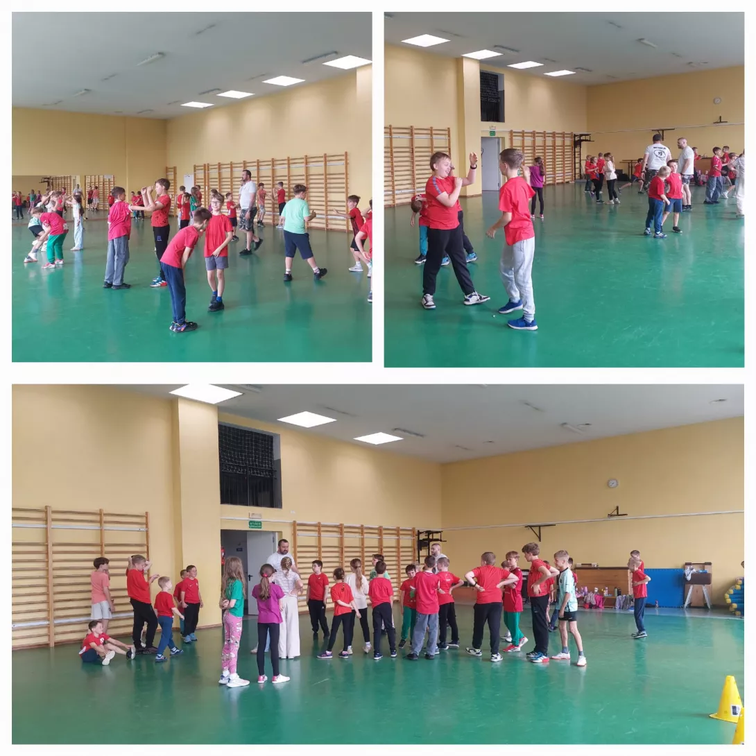 Uczestnicy II turnusu półkolonii SL Salos-Wodna podczas zajęć Krav Maga (foto Iga Włodarczyk)