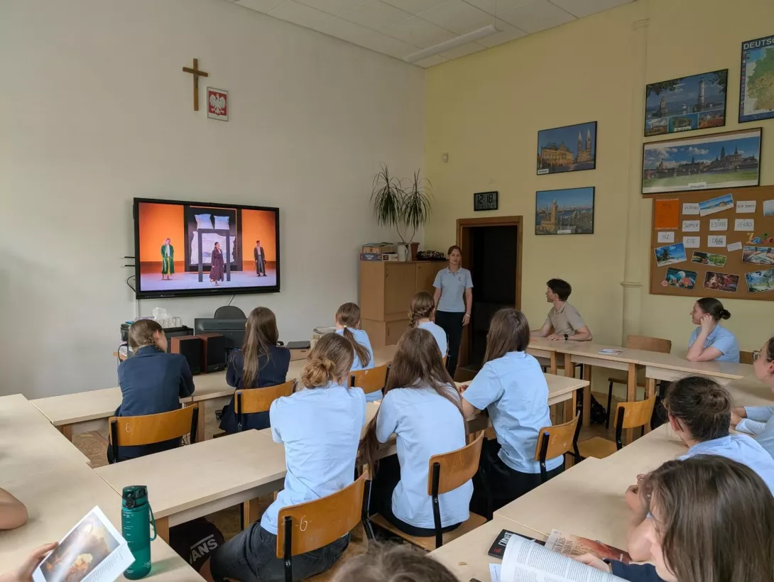 Klasa 7a na warsztatach z Łukaszem Kózką