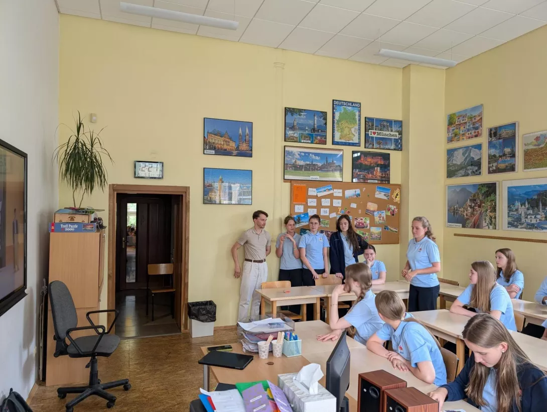 Klasa 7a na warsztatach z Łukaszem Kózką