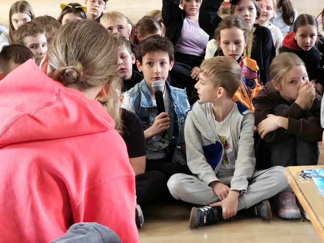 Natalia Siuba-Jarosz na spotkaniu z uczniami