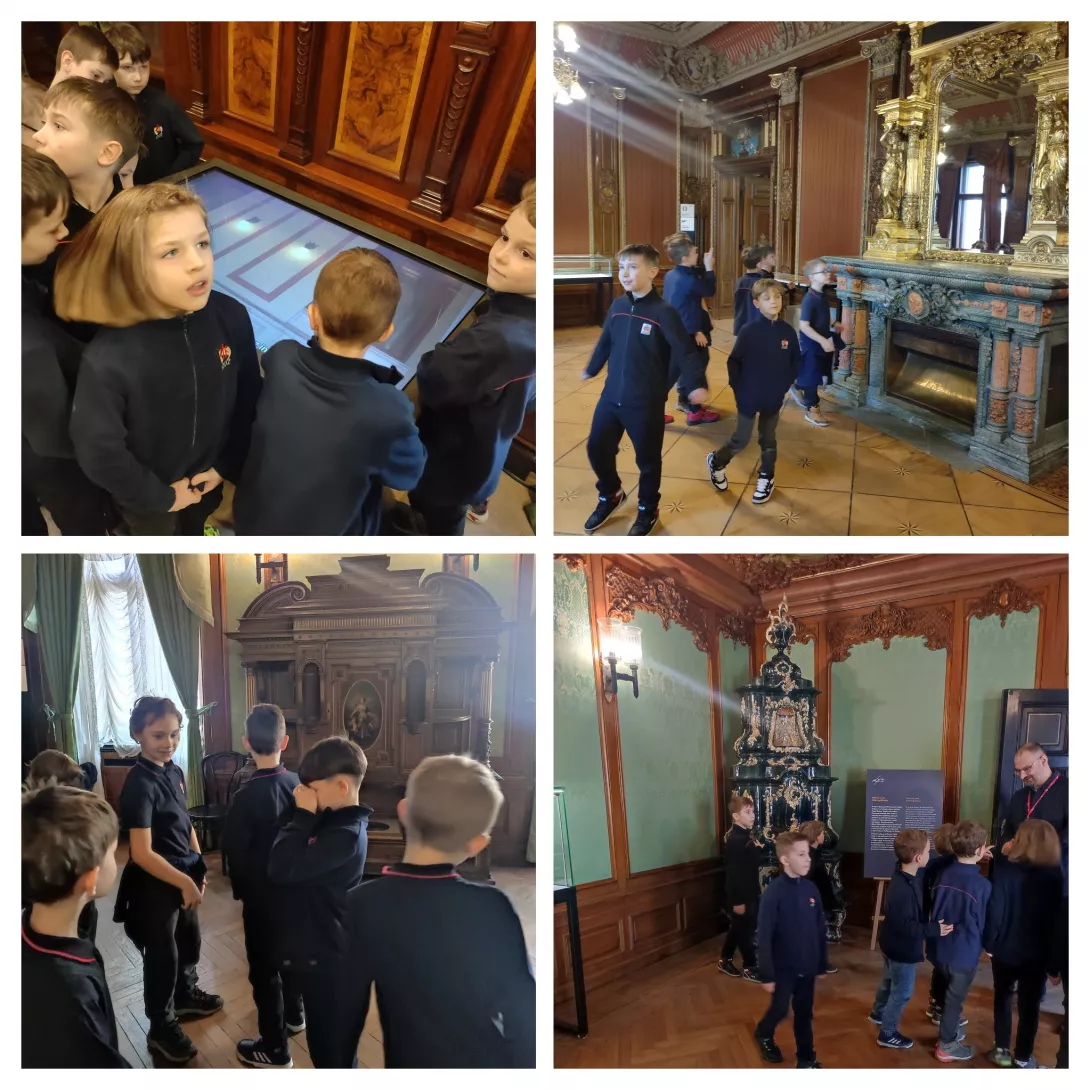 uczniowie 2b zwiedzający pałac Scheiblera i Muzeum Kinematografii 