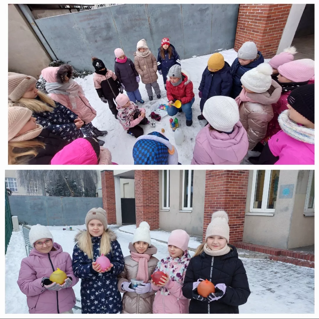 Uczennice klasy 2a w trakcie eksperymentu.