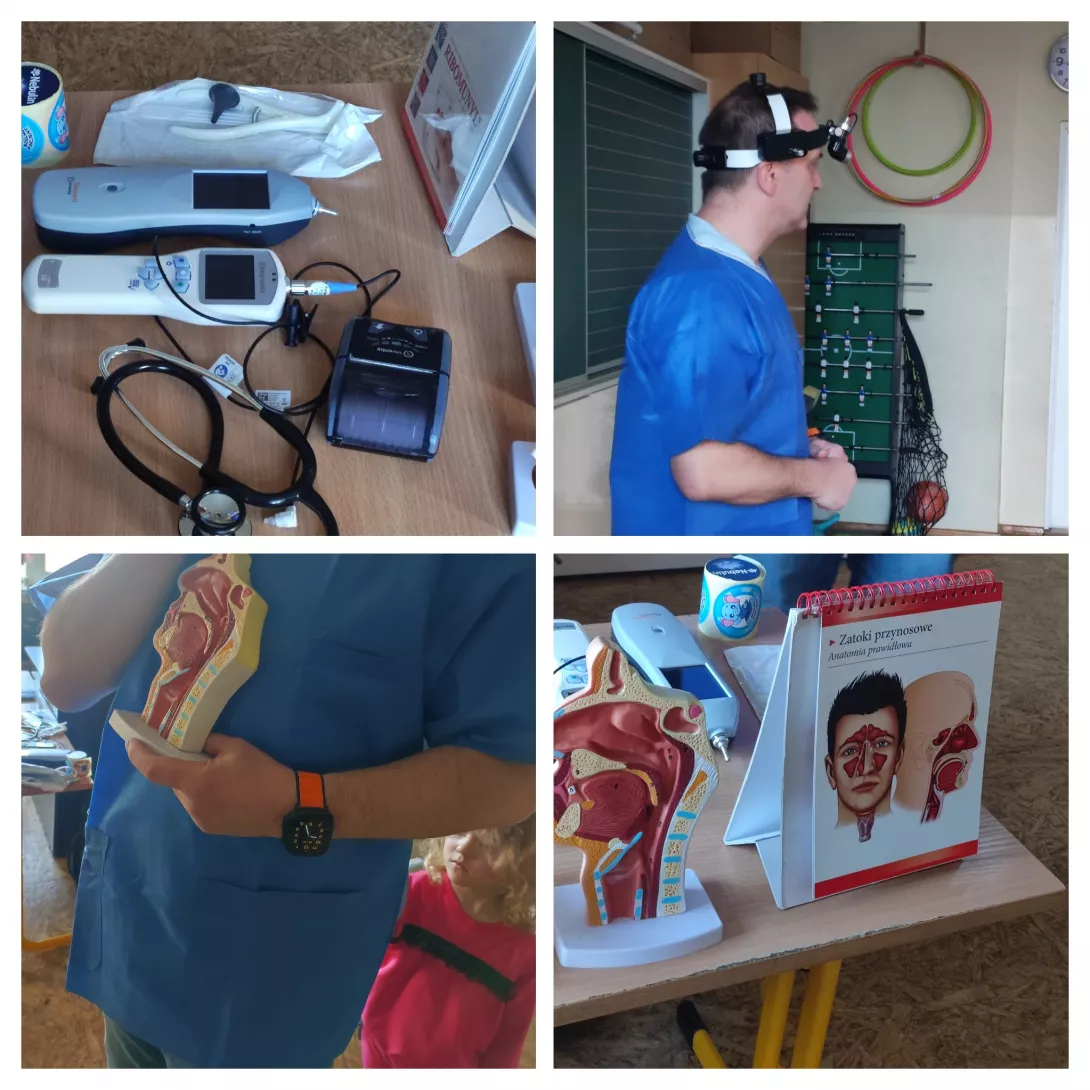 spotkanie uczniów 2b z lekarzem laryngologiem